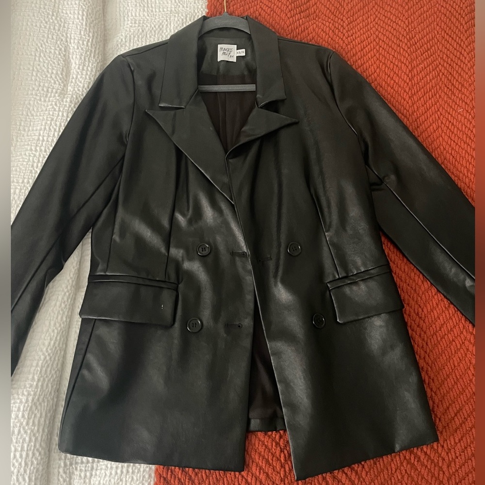 Princess Polly black leather blazer